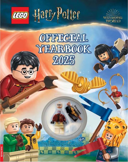 Age 7-10 Lego Harry Potter Official Yearbook 2025 (with Harry Potter minifigure, brookstick and Golden Snitch TM)