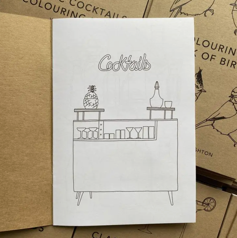 A5 Classic Cocktails Colouring Book