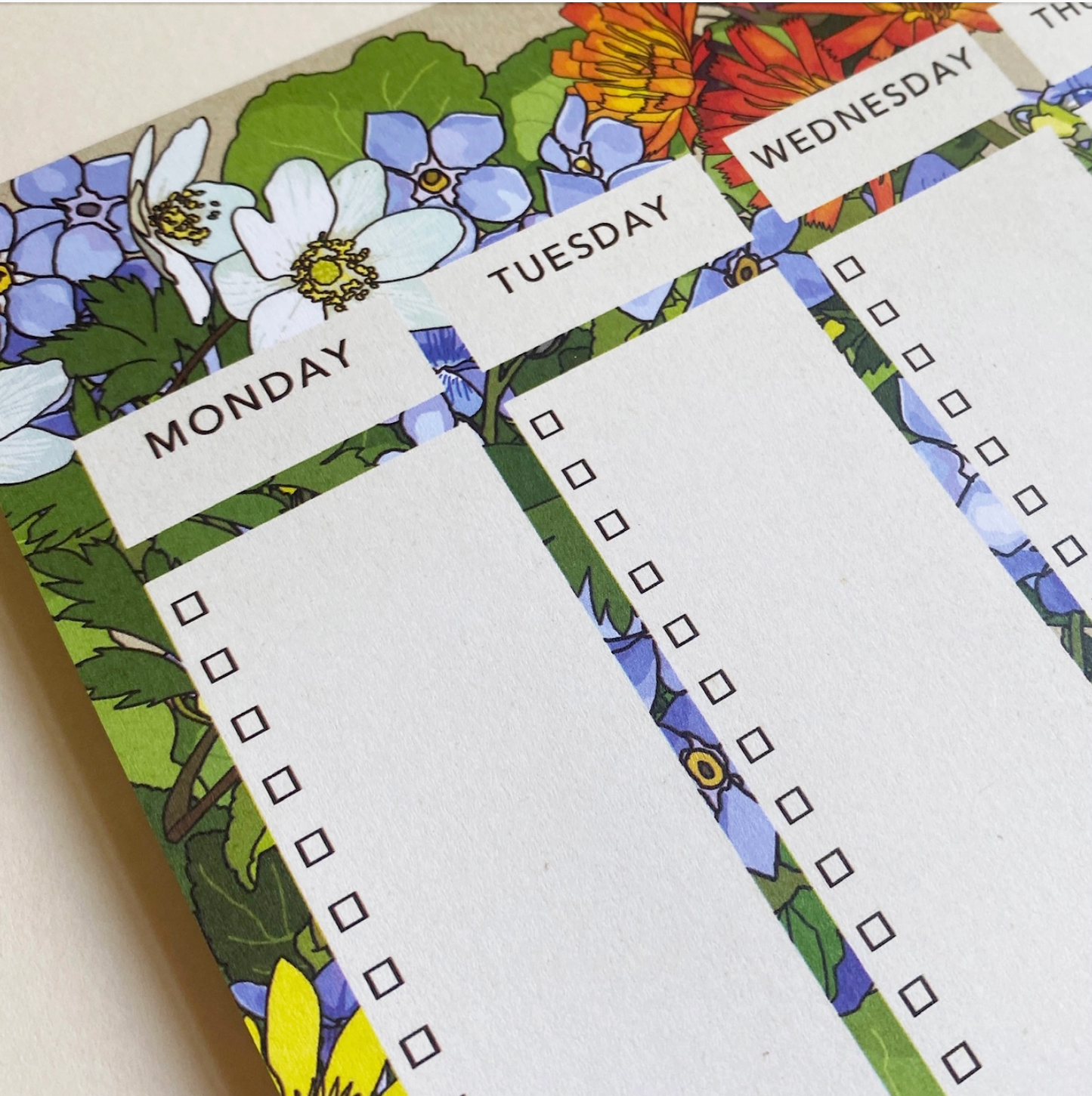 A4 Wildflower Weekly Eco-Friendly Desk Planner